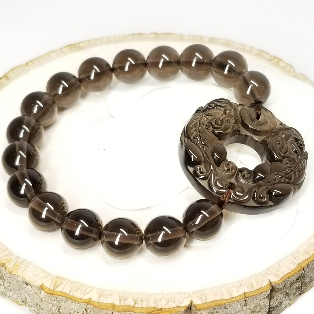 Natural Obsidian Gemstone Bracelet NEW - Picture 4 of 8